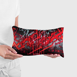 Подушка-антистресс Красно-белая абстракция, цвет: 3D-принт — фото 2