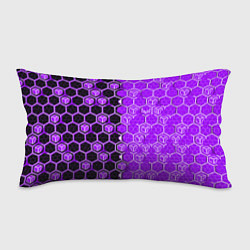 Подушка-антистресс Техно-киберпанк шестиугольники фиолетовый и чёрный, цвет: 3D-принт