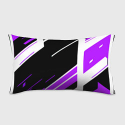 Подушка-антистресс Бело-фиолетовые полосы на чёрном фоне, цвет: 3D-принт