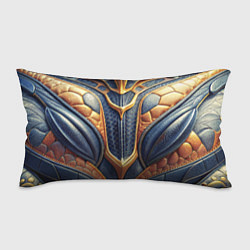 Подушка-антистресс Темная кожаная броня с желтой оплеткой