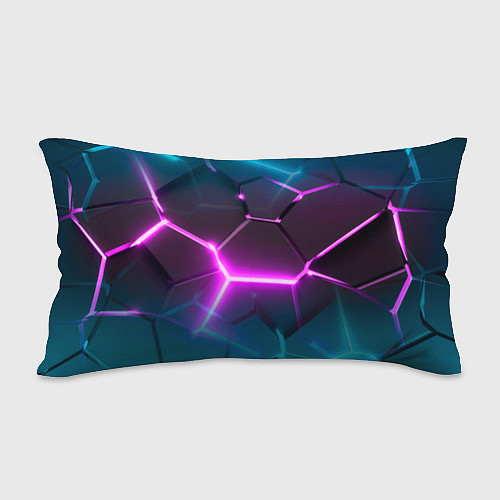 Подушка-антистресс Голубые и розовые неоновые плиты в разломе / 3D-принт – фото 2