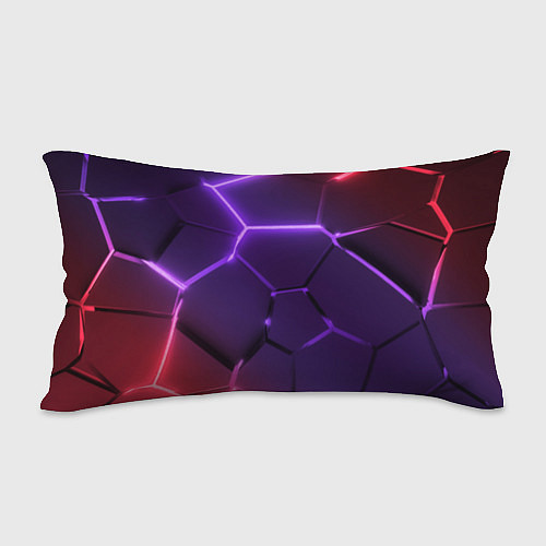 Подушка-антистресс Красно-фиолетовые неоновые плиты в разломе / 3D-принт – фото 2