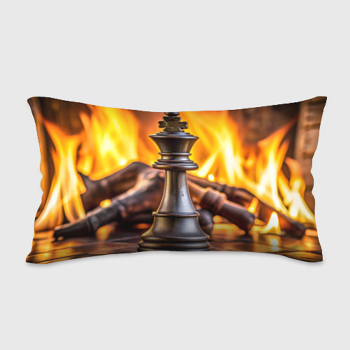 Подушка-антистресс Шахматы - король на фоне огня / 3D-принт – фото 2