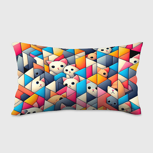 Подушка-антистресс Geometric pattern with kittens - ai art / 3D-принт – фото 2