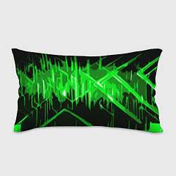 Подушка-антистресс Зелёная агрессивная абстракция на чёрном фоне