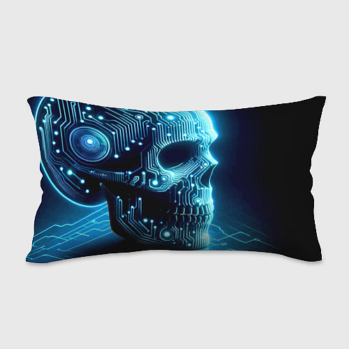 Подушка-антистресс Cyber neon skull - ai art с дорожками на плате / 3D-принт – фото 2