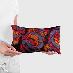 Подушка-антистресс Цветы и змея - Японский стиль, цвет: 3D-принт — фото 2