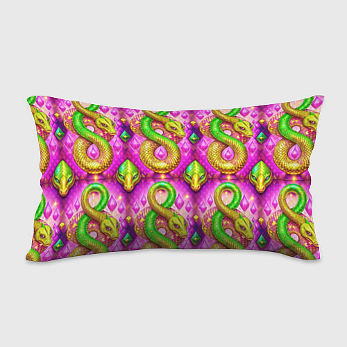 Подушка-антистресс Желто-зеленые змеи паттерн / 3D-принт – фото 2