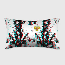 Подушка-антистресс Герб РФ глитч краски, цвет: 3D-принт