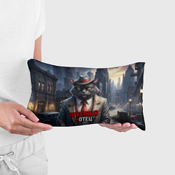 Подушка-антистресс Черный крестный котец, цвет: 3D-принт — фото 2