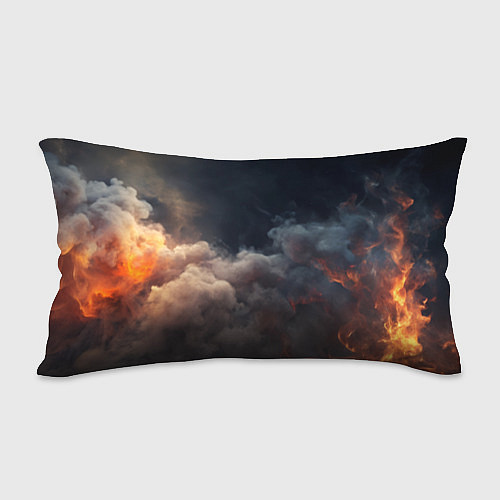 Подушка-антистресс Крестный котец на фоне огня и дыма / 3D-принт – фото 2