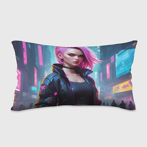 Подушка-антистресс Cyberpunk 2077 a girl / 3D-принт – фото 2