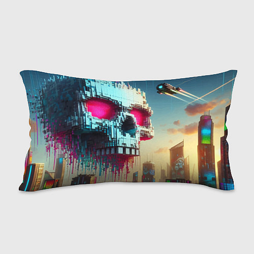 Подушка-антистресс Cool pixel skull - ai art fantasy / 3D-принт – фото 2