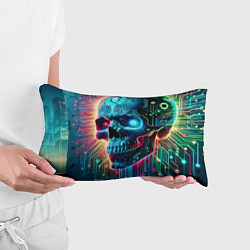 Подушка-антистресс Cool cyber skull - neon glow, цвет: 3D-принт — фото 2