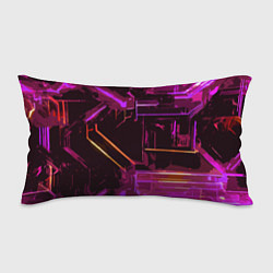 Подушка-антистресс Жёлто-розовые полосы на чёрном фоне