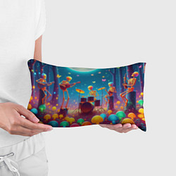 Подушка-антистресс Квинтет скелетов музицирует на грибной поляне, цвет: 3D-принт — фото 2