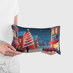 Подушка-антистресс Рождественская улица, цвет: 3D-принт — фото 2