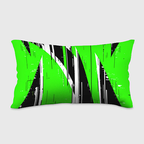 Подушка-антистресс Чёрно-белые вертикальные полосы на зелёном фоне / 3D-принт – фото 2