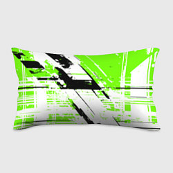 Подушка-антистресс Diagonal black and green stripes on a white backgr