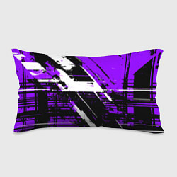 Подушка-антистресс Diagonal black and white stripes on a purple backg