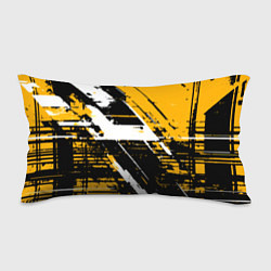 Подушка-антистресс Diagonal black and white stripes on a yellow backg