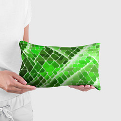 Подушка-антистресс Зелёные рельефные плитки и белое свечение, цвет: 3D-принт — фото 2