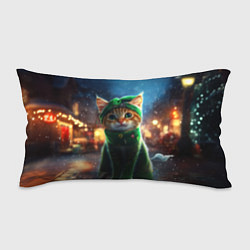 Подушка-антистресс Зеленый новогодний котик