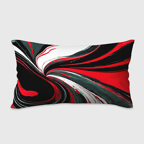 Подушка-антистресс Волнистые чёрно-красные линии на белом фоне / 3D-принт – фото 2
