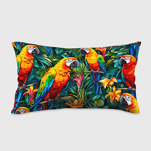 Подушка-антистресс Попугайчики ара в джунглях / 3D-принт – фото 2