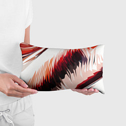 Подушка-антистресс Чёрно-красные острые полосы на белом фоне, цвет: 3D-принт — фото 2