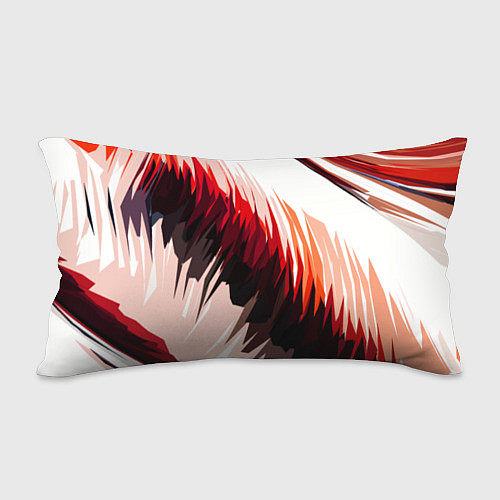 Подушка-антистресс Чёрно-красные острые полосы на белом фоне / 3D-принт – фото 2