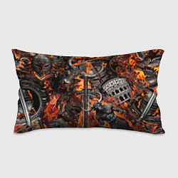 Подушка-антистресс Гладиатор и минотавр на фоне огня мечей и щитов