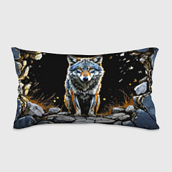 Подушка-антистресс Волк на черном