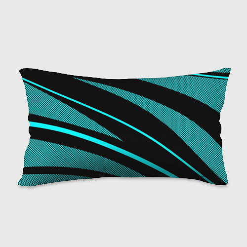 Подушка-антистресс Sport чёрный и неоновый голубой абстракция с полос / 3D-принт – фото 2