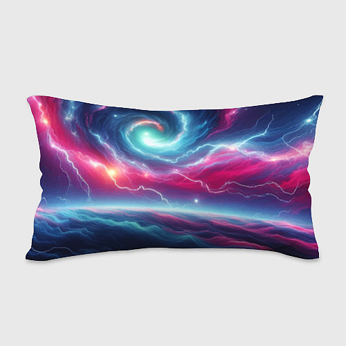 Подушка-антистресс Spiral neon galaxy - ai art fantasy / 3D-принт – фото 2