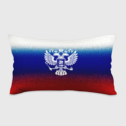 Подушка-антистресс Герб России на фоне флага текстурный
