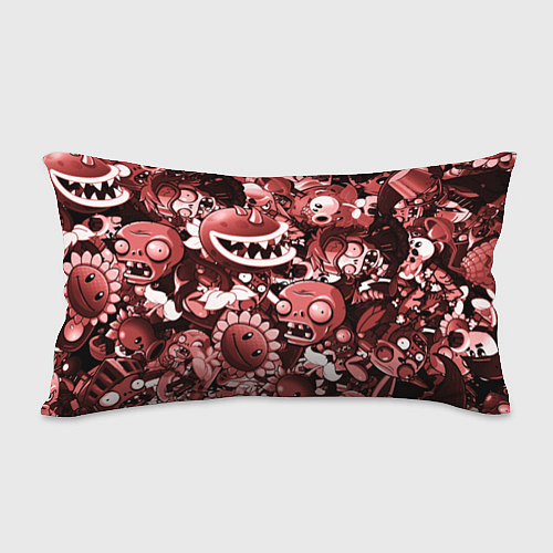 Подушка-антистресс Растения против зомби в красном цвете / 3D-принт – фото 2