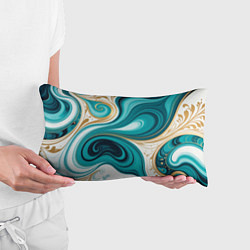 Подушка-антистресс Бирюза и золото, цвет: 3D-принт — фото 2