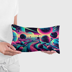 Подушка-антистресс Неоновый разноцветный космос, цвет: 3D-принт — фото 2