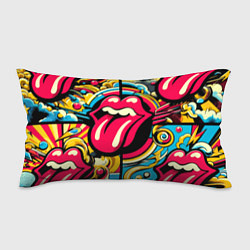 Подушка-антистресс Rolling Stones logo - pop art pattern