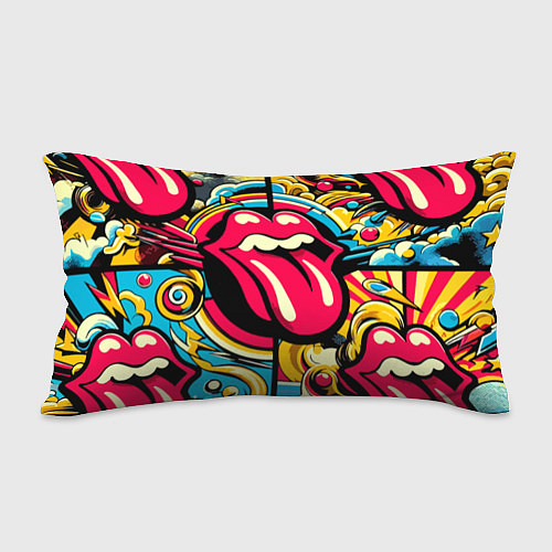 Подушка-антистресс Rolling Stones logo - pop art pattern / 3D-принт – фото 2