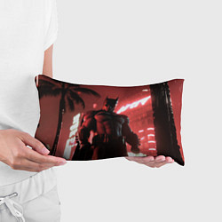 Подушка-антистресс Бэтмен красный ночной город, цвет: 3D-принт — фото 2