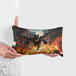 Подушка-антистресс Бэтмен в полете над огнем, цвет: 3D-принт — фото 2