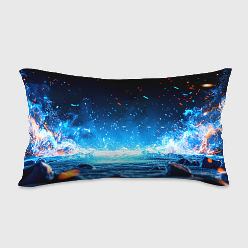 Подушка-антистресс Хоккеист в синем пламени / 3D-принт – фото 2