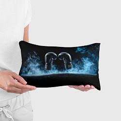 Подушка-антистресс Черные бойцовские перчатки в дыму, цвет: 3D-принт — фото 2