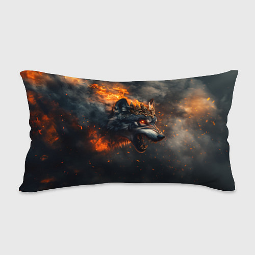 Подушка-антистресс Волк в огне и дыме / 3D-принт – фото 2