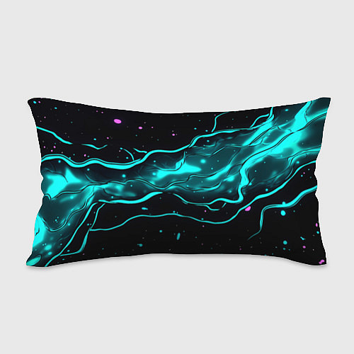 Подушка-антистресс Голубые неоновые волны текстура / 3D-принт – фото 2
