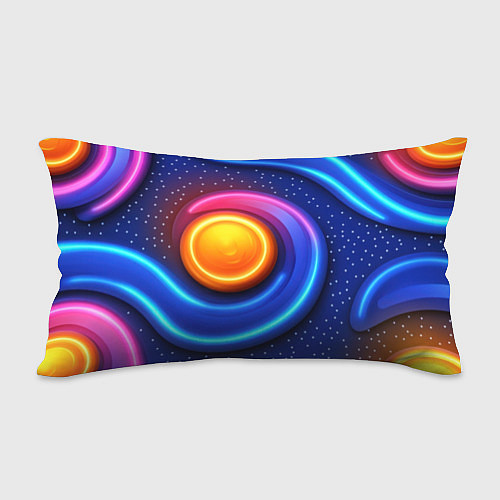 Подушка-антистресс Оранжевый круг и голубые линии текстура / 3D-принт – фото 2