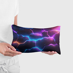 Подушка-антистресс Синие и фиолетовые молнии в разломе, цвет: 3D-принт — фото 2