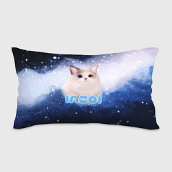 Подушка-антистресс Inzoi логотип с белой кошечкой, цвет: 3D-принт